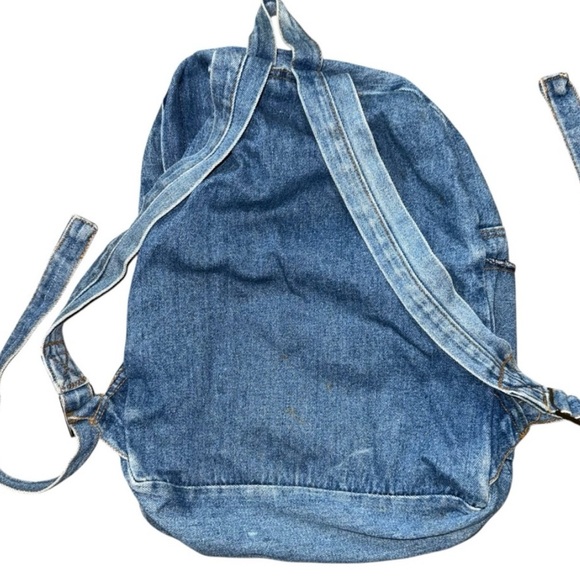 Vintage Rugged Exposure Denim Backpack Blue Jean 90s Y2K Bag - Picture 2 of 12